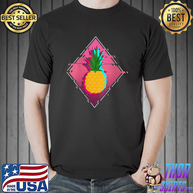 Glitched Fruity Pineapple Vaporwave T- Unisex