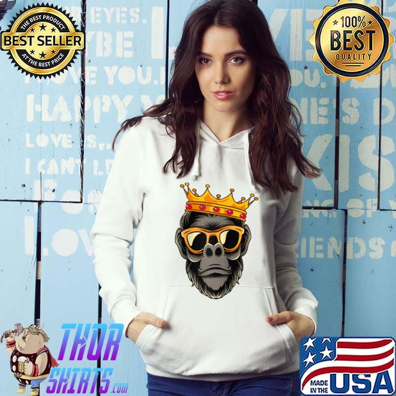 Gorilla King With Crown Silverback Crazy Wild Gorilla Ape T-Shirt