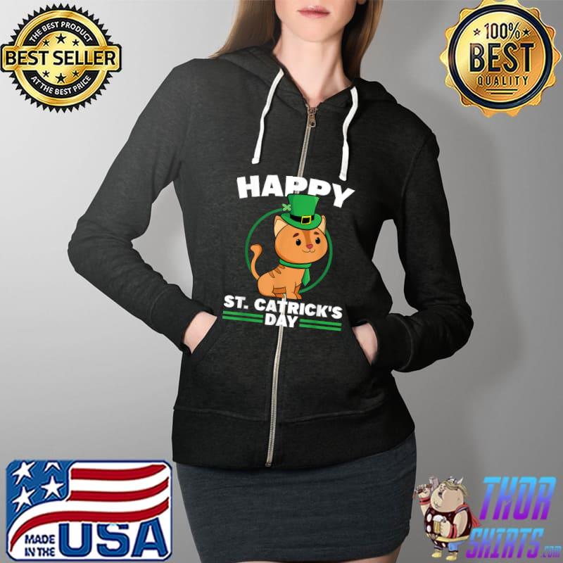 Happy St Catricks Day St Patricks Day Kitten Cat Owner T-Shirt Full Zip Hooded