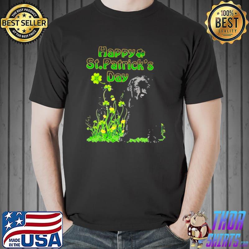 Happy St. Patrick’s Day Patrick Gold Grass Black Labrador Pup Shirt Unisex