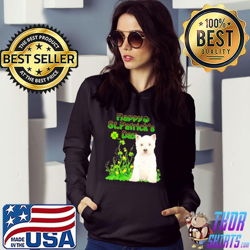Happy St. Patrick’s Day Patrick Gold Grass West Highland White Terrier Dog Shirt