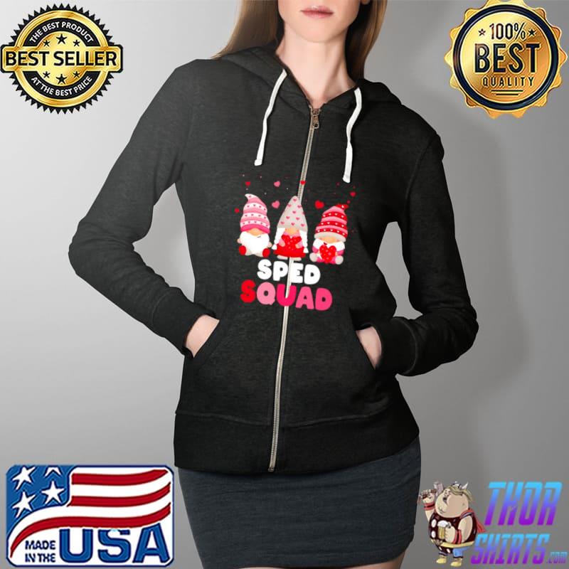 Happy Valentines Day Gnome Sped Squad Shirt Full Zip Hooded