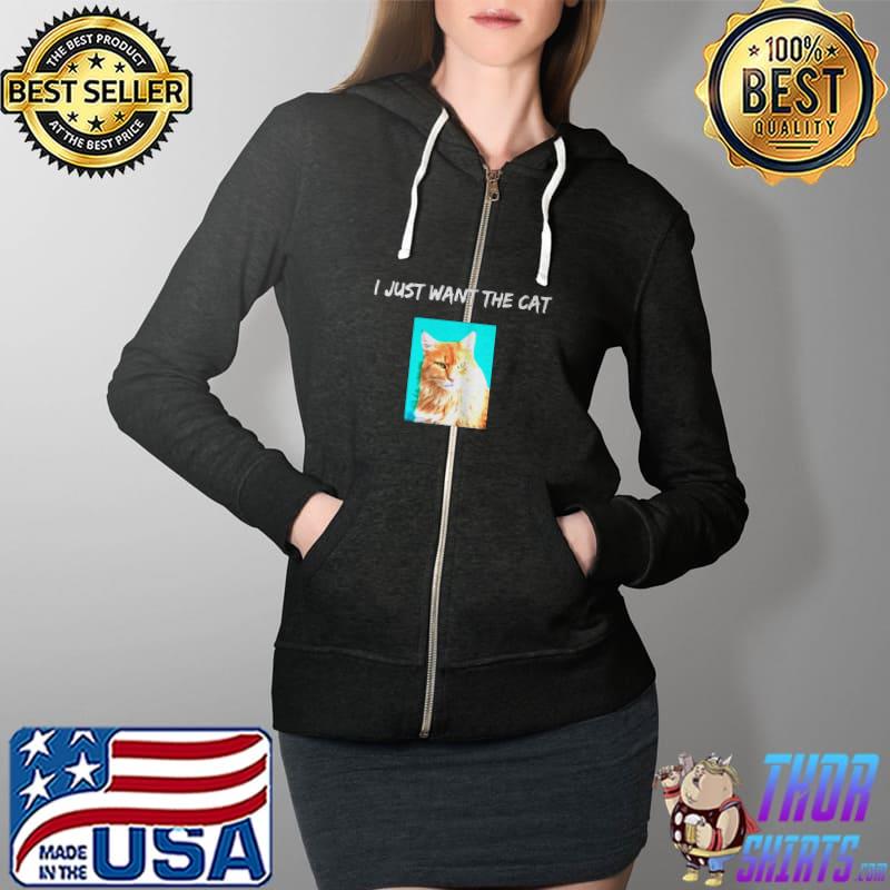 I just want the cat quote with picture cat lover Full Zip Hooded