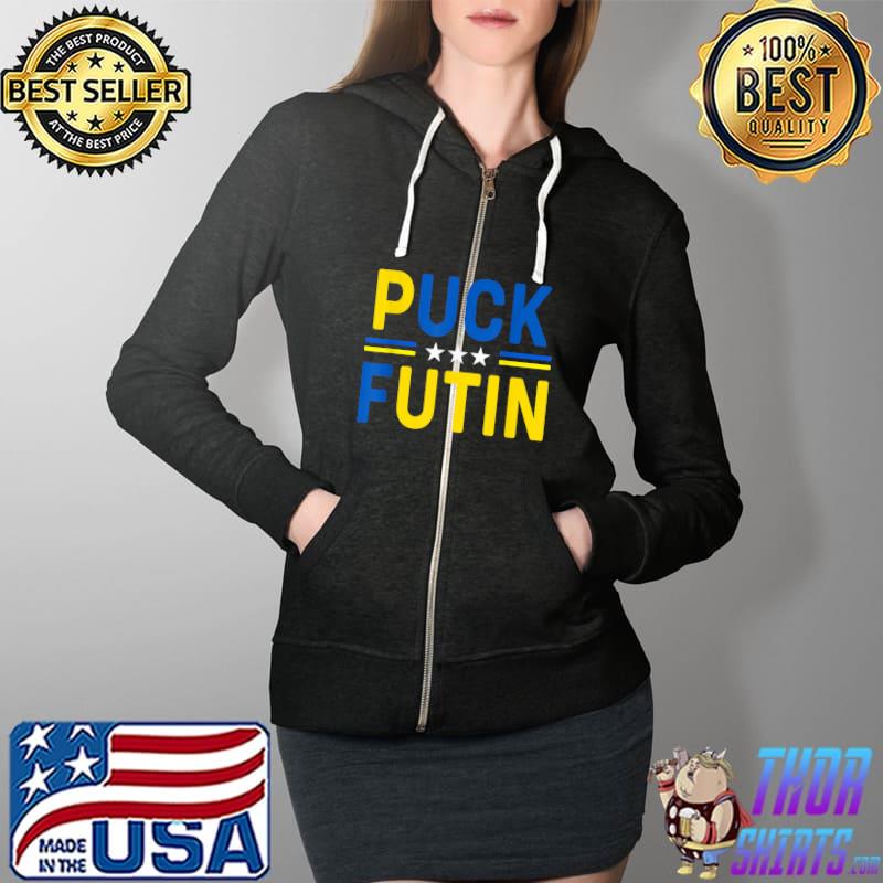 I Stand With Ukraine Flag American Flag Support Ukraine T-Shirt Full Zip Hooded