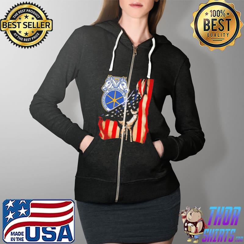 International Brotherhood Of Teamsters American Flag Shirt Full Zip Hooded