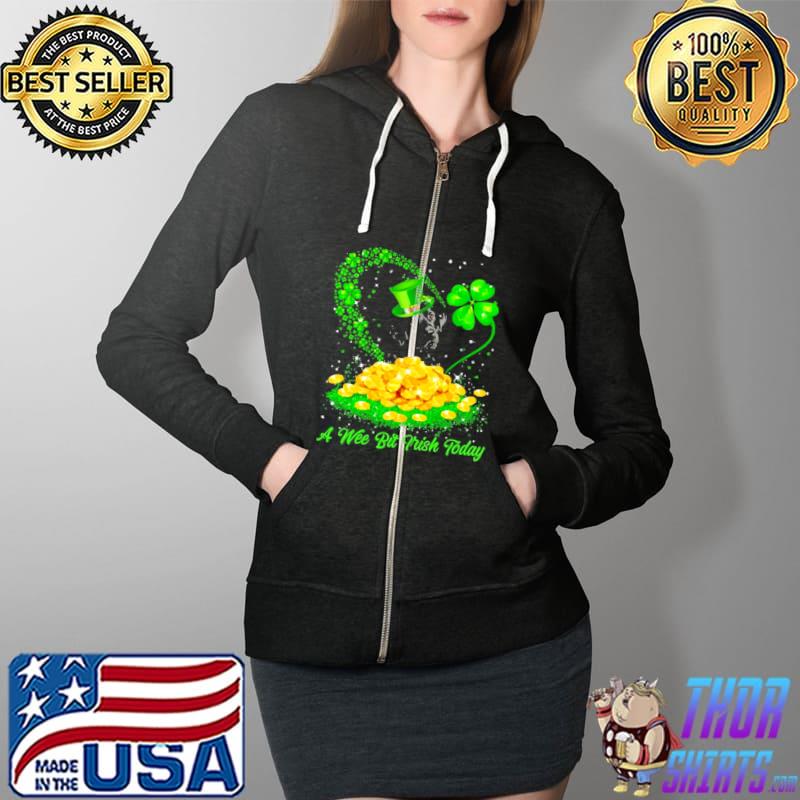 Irish Today Black Labrador Dog A Wee Bit Irish Today Shirt Full Zip Hooded
