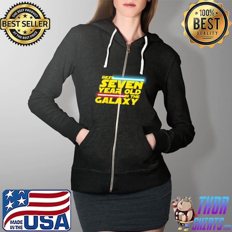 Kids 7 Year Old 7th Birthday Party Best In The Galaxy Boys Girls T-Shirt Full Zip Hooded