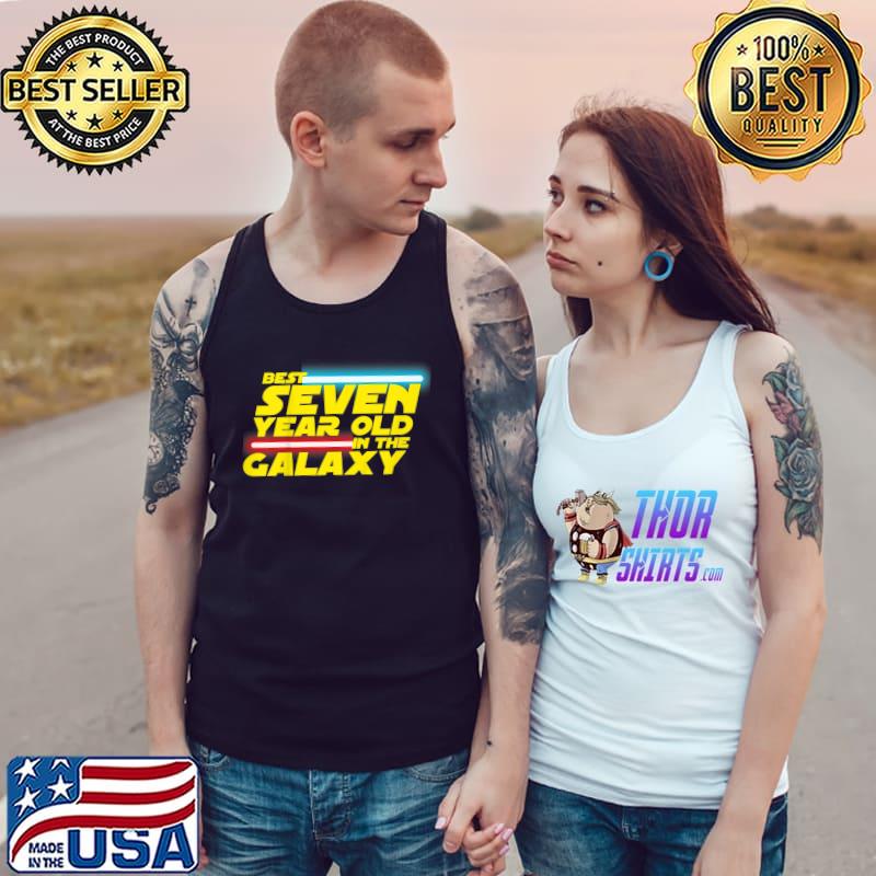 Kids 7 Year Old 7th Birthday Party Best In The Galaxy Boys Girls T-Shirt Tank Top