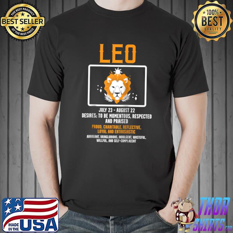 Leo zodiac sign July August astrology T- Unisex