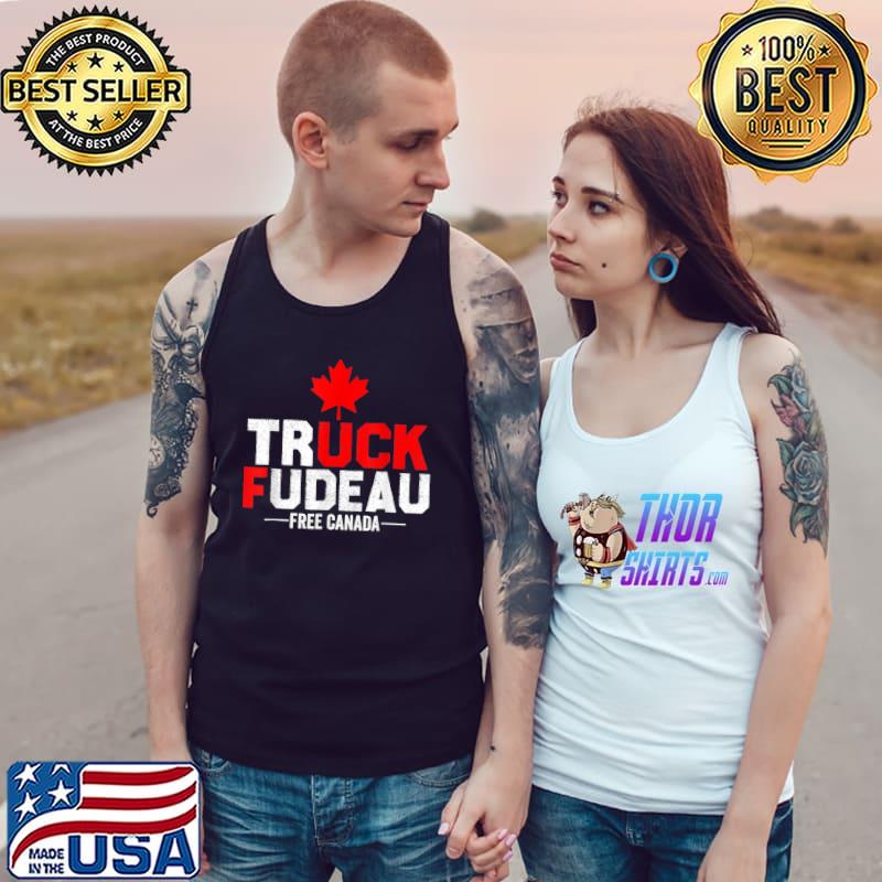 Lets Go Truck You Trudeau USA Canada Flag Truckers 2022 T-Shirt Tank Top