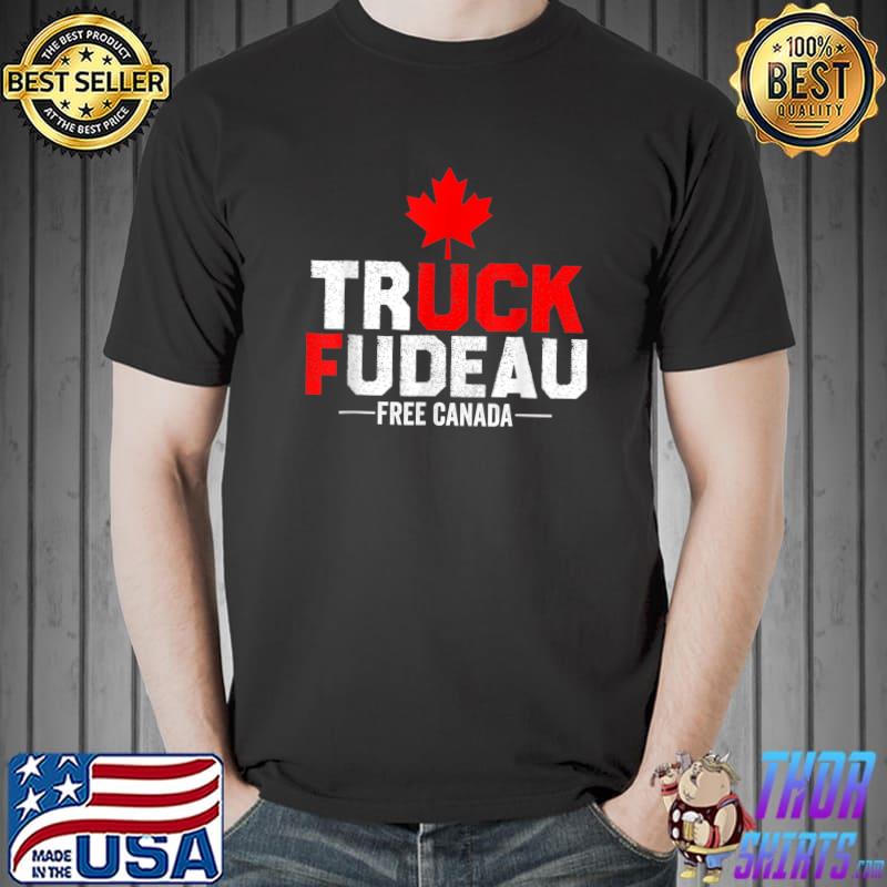 Lets Go Truck You Trudeau USA Canada Flag Truckers 2022 T-Shirt Unisex