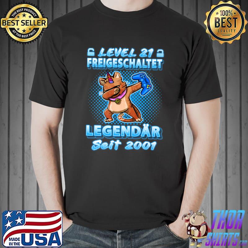 Level 21 Freigeschaltet Legendär Seit 2001 Gamer Birthday Premium T-Shirt Unisex