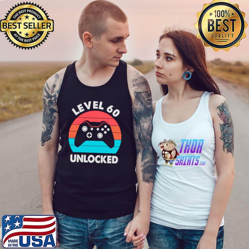 Level 60 Unlocked Funny Video Gamer 60 Year Birthday T-Shirt Tank Top