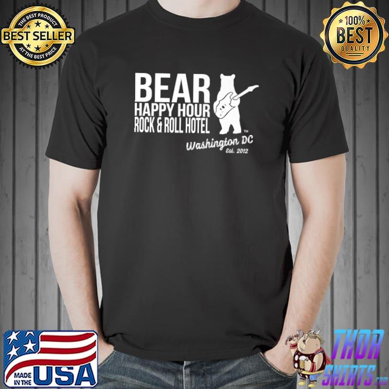 LGBTQ Classic Gay Bear Bar Washington DC Guitar Bear Premium T-Shirt Unisex