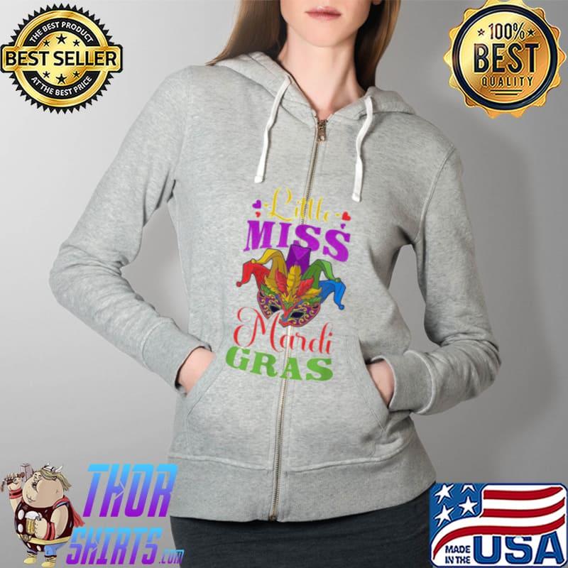 Little Miss Mardi Gras Design Mardi Gras Beads Full Zip Hooded
