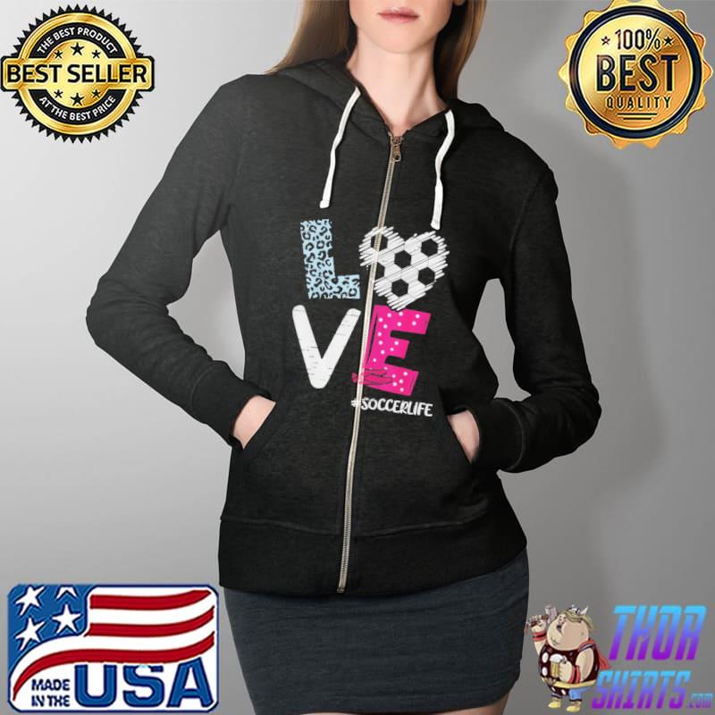 Love soccer coach player soccer lifen girls Full Zip Hooded