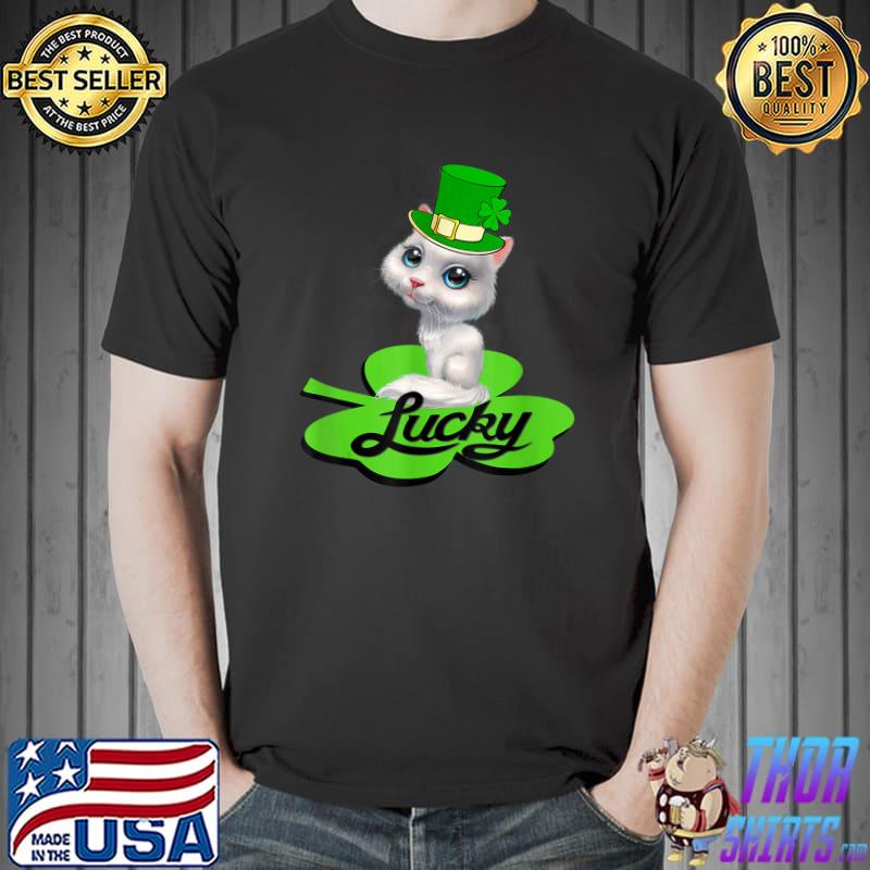 Lucky Leprechaun Cat St Patricks Day shamrock For Cat Lover T-Shirt Unisex