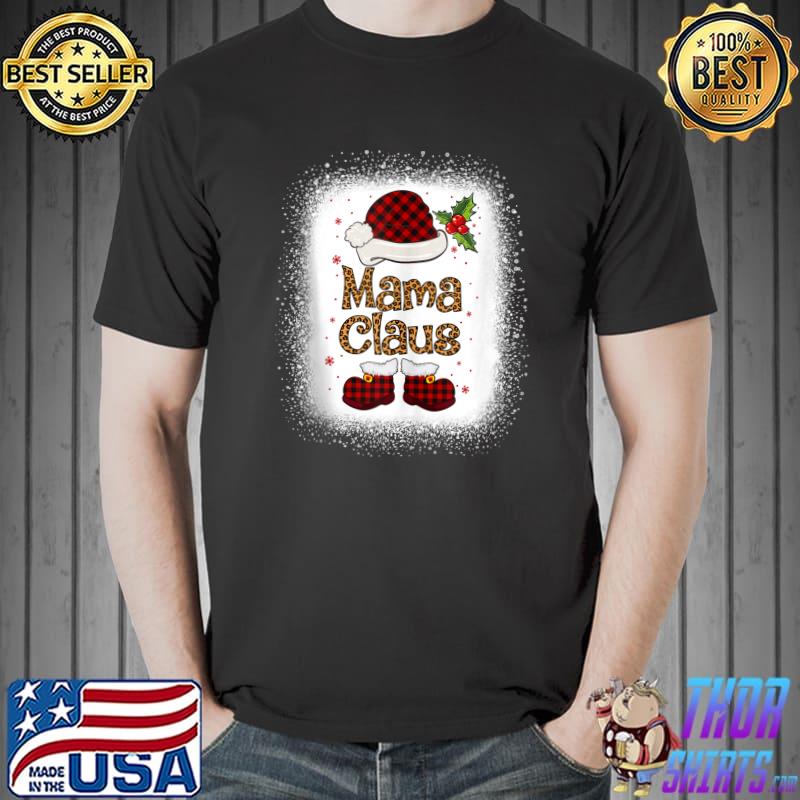 Mama Santa Claus Dress Red Plaid Christmas Matching Family T- Unisex