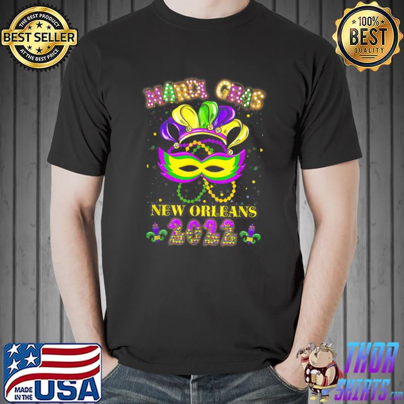 Mardi Gras 2022 New Orleans Costume Mask Design T-Shirt Unisex