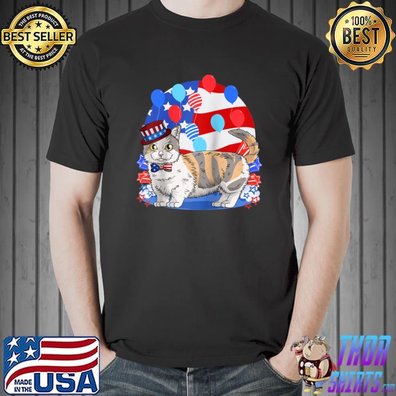 Red, White & Blue Cat T-Shirt - Made in USA