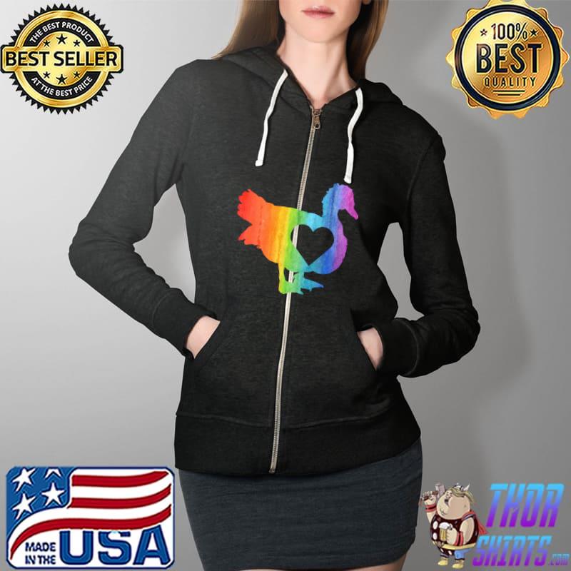 Muscovy Duck Retro Love Heart Duck Lover Pet Owner T- Full Zip Hooded
