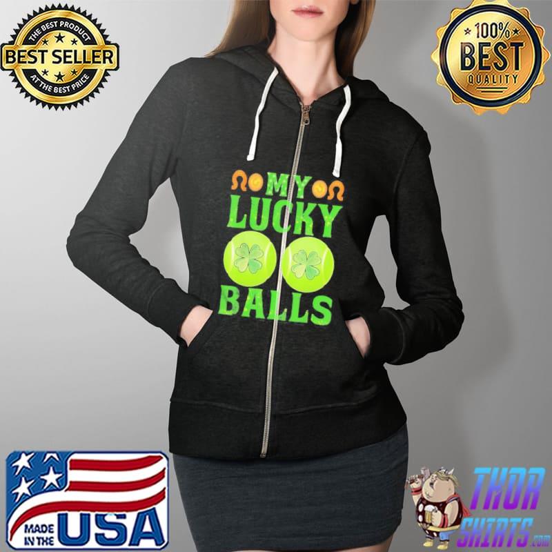 My lucky tennis balls shamrock st patricks day Full Zip Hooded