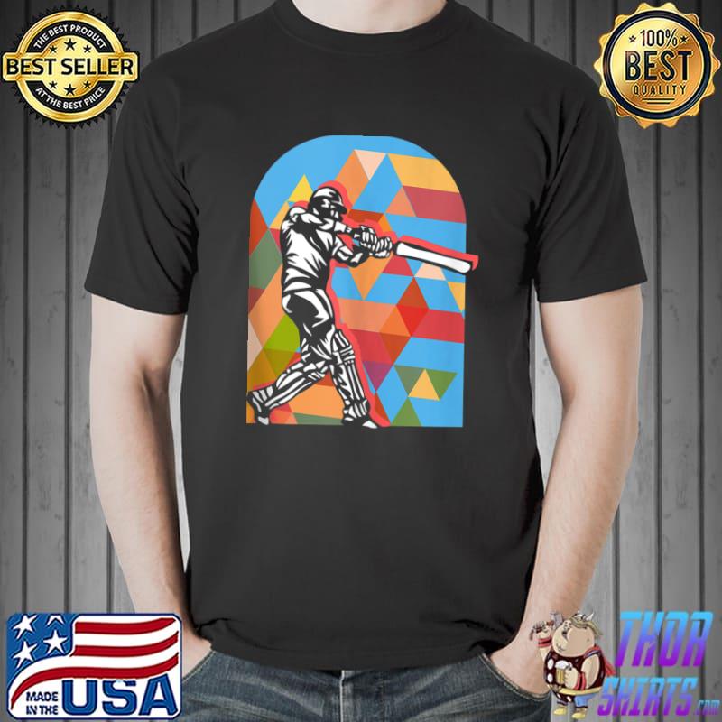 Official Colorful Cricket Player Coach Team Cricketer Wicket T-shirt
