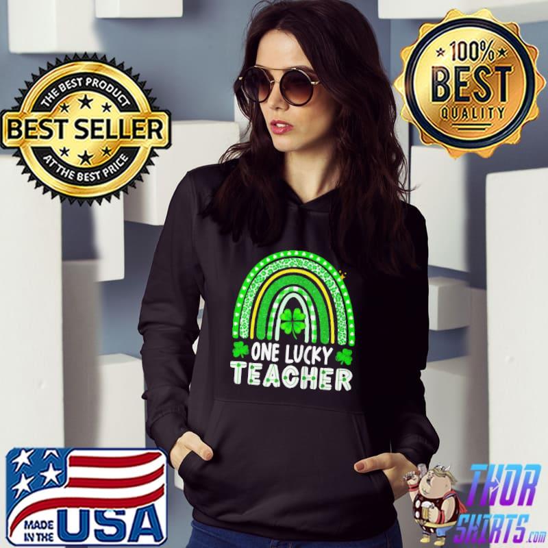 Official One lucky teacher rainbow st patrick's day shirt