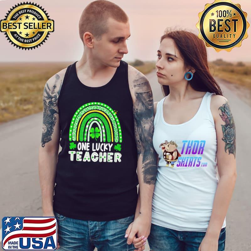 Official One lucky teacher rainbow st patrick's day Tank Top
