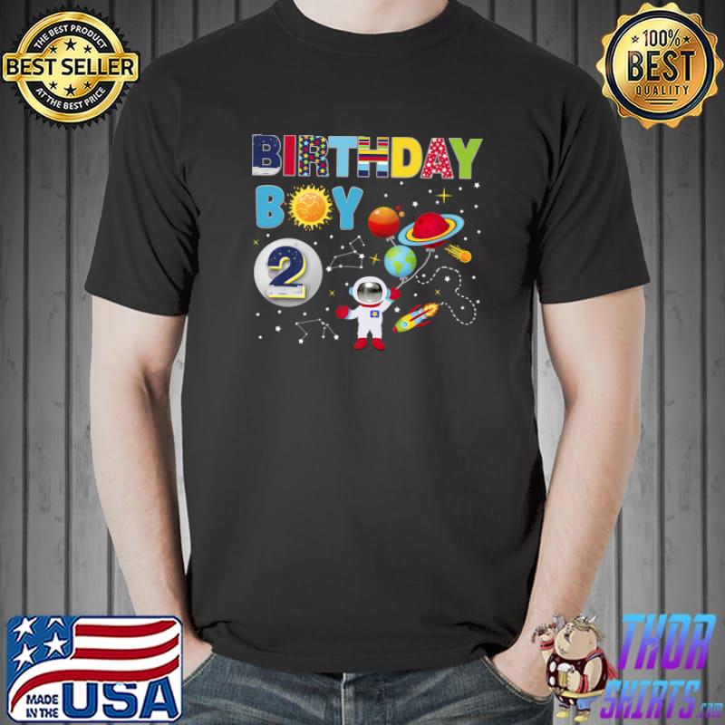 Outer Space Two 2nd Birthday Astonomy Astronaut Party Premium T-Shirt Unisex