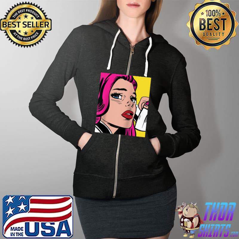Pop Art Girl T- Full Zip Hooded