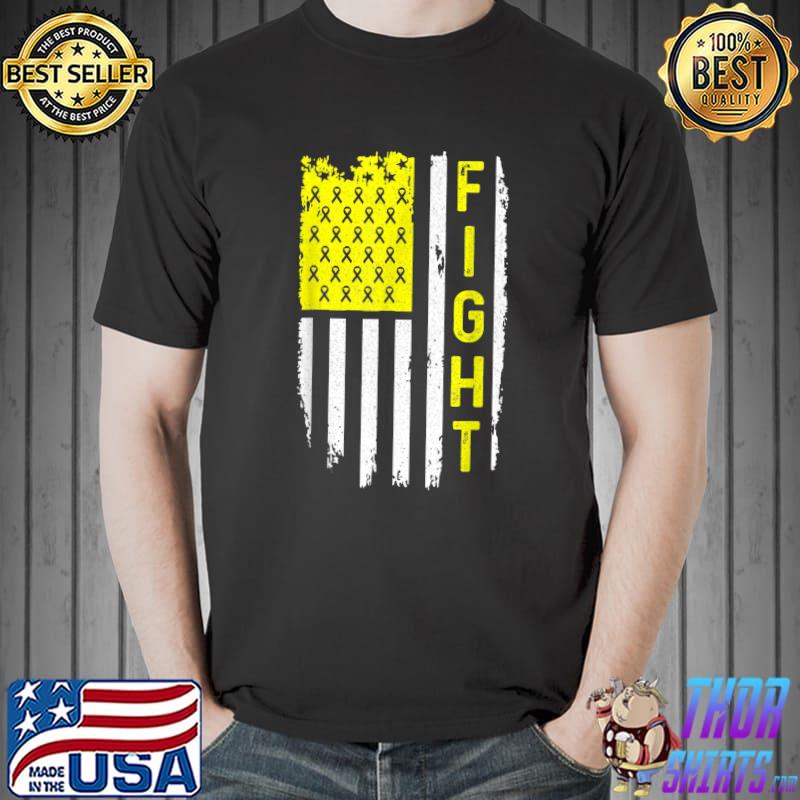 Premium Sarcoma Cancer Awareness American Flag Bone Cancer T-Shirt Unisex