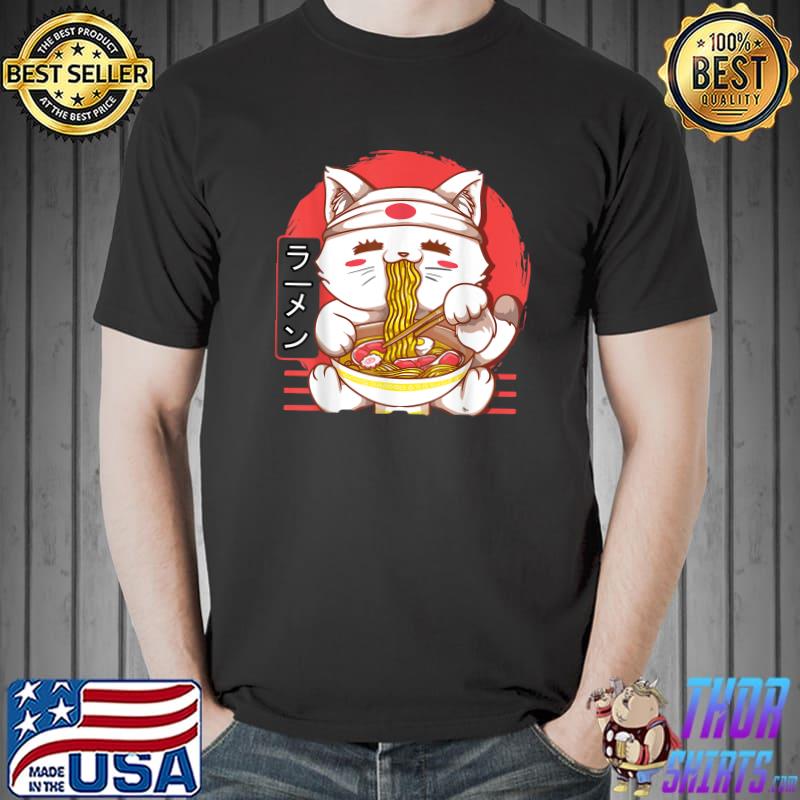 Ramen.Cat.Neko Kawaii Anime Japanese Noodles Gift Lucky.Cats T-Shirt Unisex