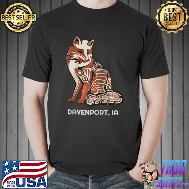 Red Tribal Fox Davenport Native American Artwork Raglan Baseball Tee Unisex