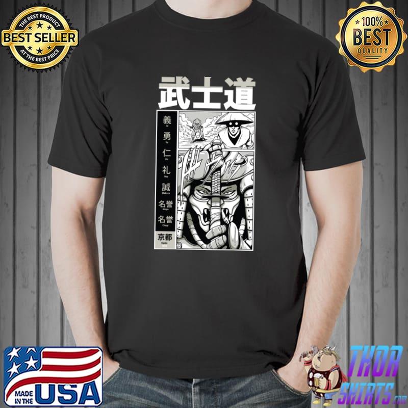 Samurai Bushido Comic Book Japanese Style Illustration T-Shirt