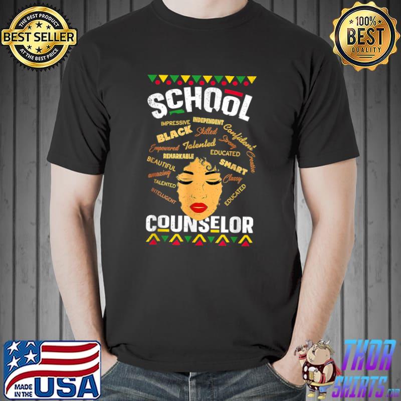 School Counselor Afro African American Black History Month T-Shirt Unisex