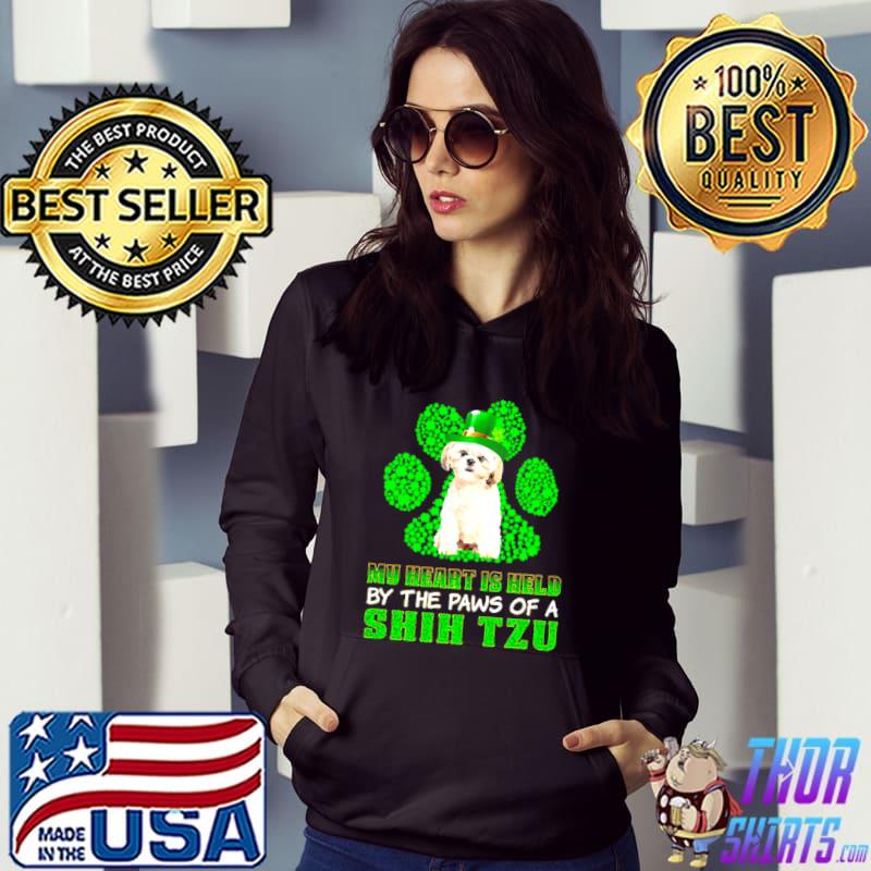 St Patrick’s Day My Heart Is Held By The Paws Of A Cream Shih Tzu Shirt