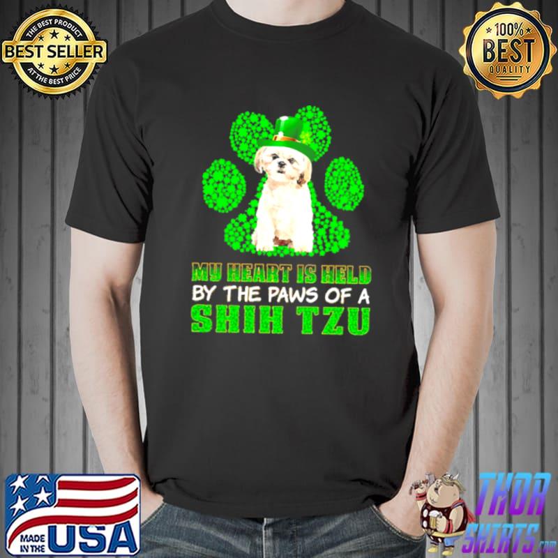 St Patrick’s Day My Heart Is Held By The Paws Of A Cream Shih Tzu Shirt Unisex