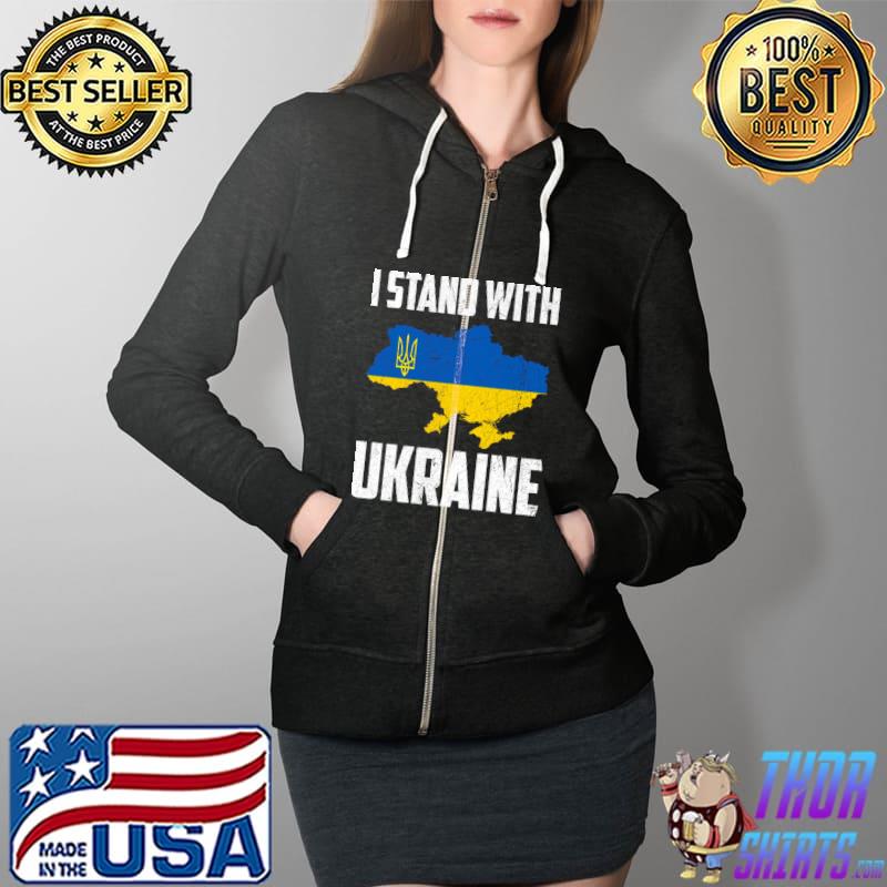 Support Ukraine I Stand With Ukraine T-Shirt Full Zip Hooded