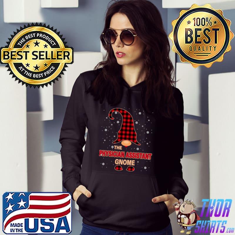 The Physician Assistant Gnome Christmas Red Buffalo Plaid T-shirt