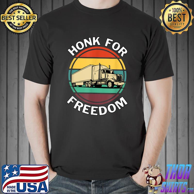 Top Honk For Freedom Support Truck Drivers T-Shirt Unisex