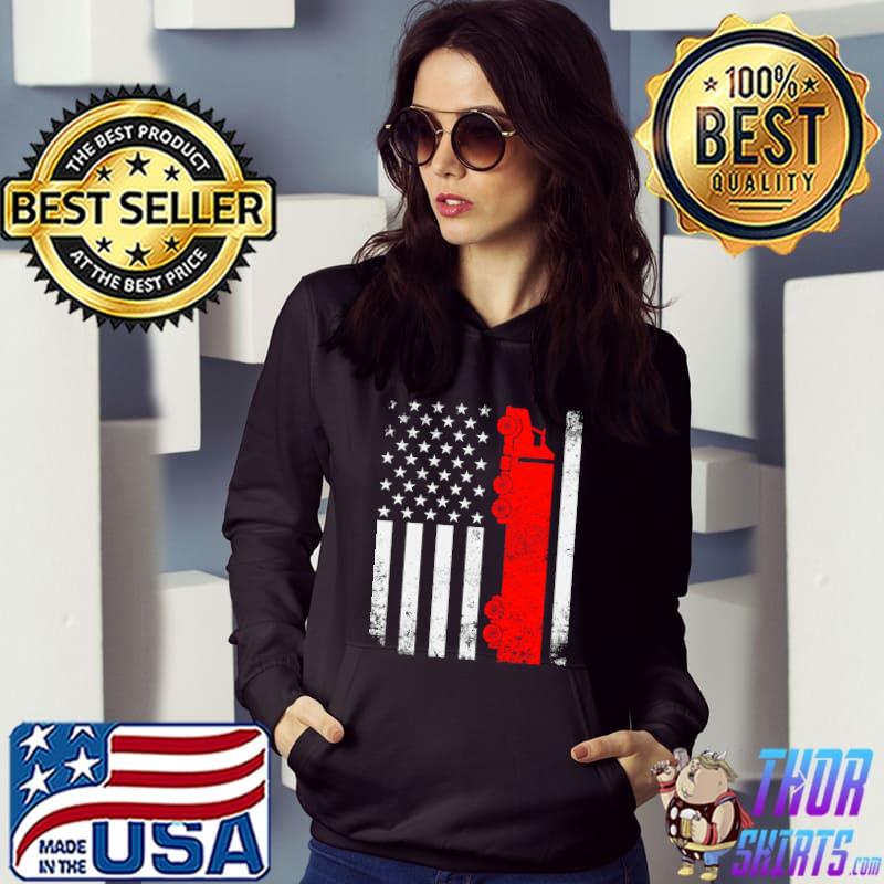 Trucker American Flag USA Patriotic Proud Funny Truck Driver T-shirt