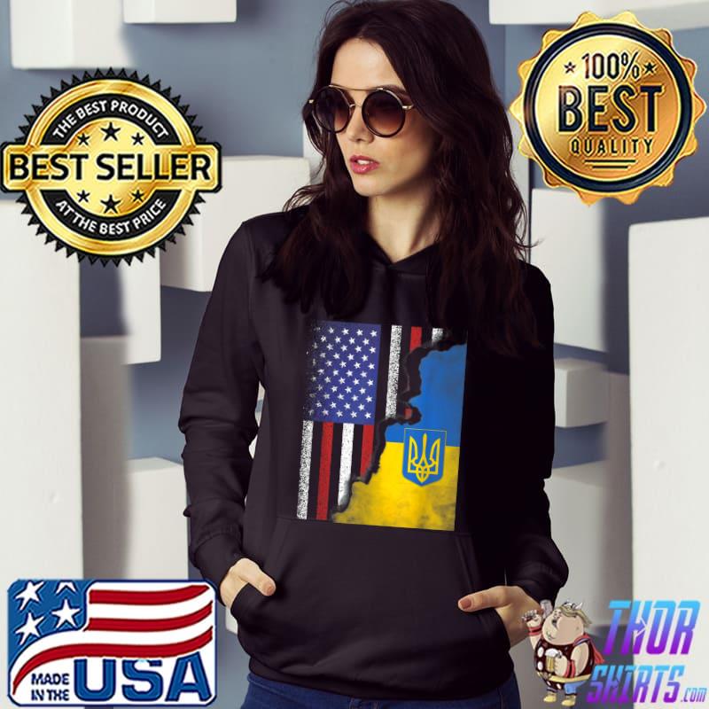 Ukrainian American Flag Ukraine Usa America Roots T-Shirt Hoodie