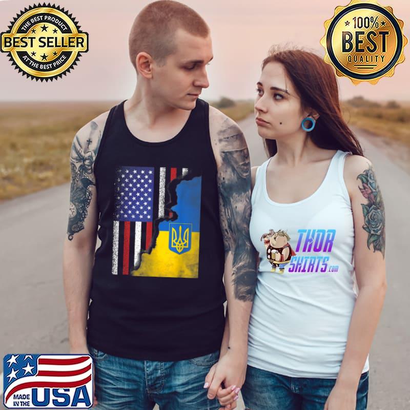 Ukrainian American Flag Ukraine Usa America Roots T-Shirt Tank Top
