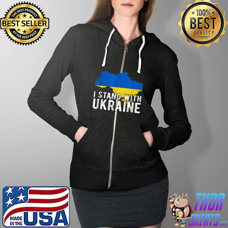 Ukrainian Shirt, I Stand with Ukraine, Support Ukraine flag T-Shirt Full Zip Hooded