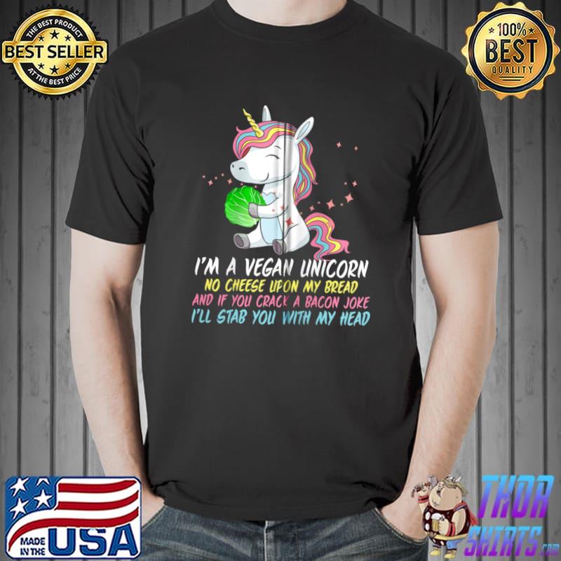 Vegan Unicorn Funny Saying Veggie Zip Hoodie Unisex