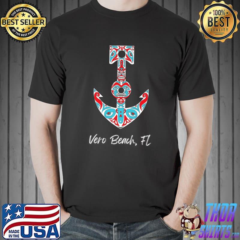 Vero Beach, FL Fishermen Native American Nautical Anchor Premium T-Shirt