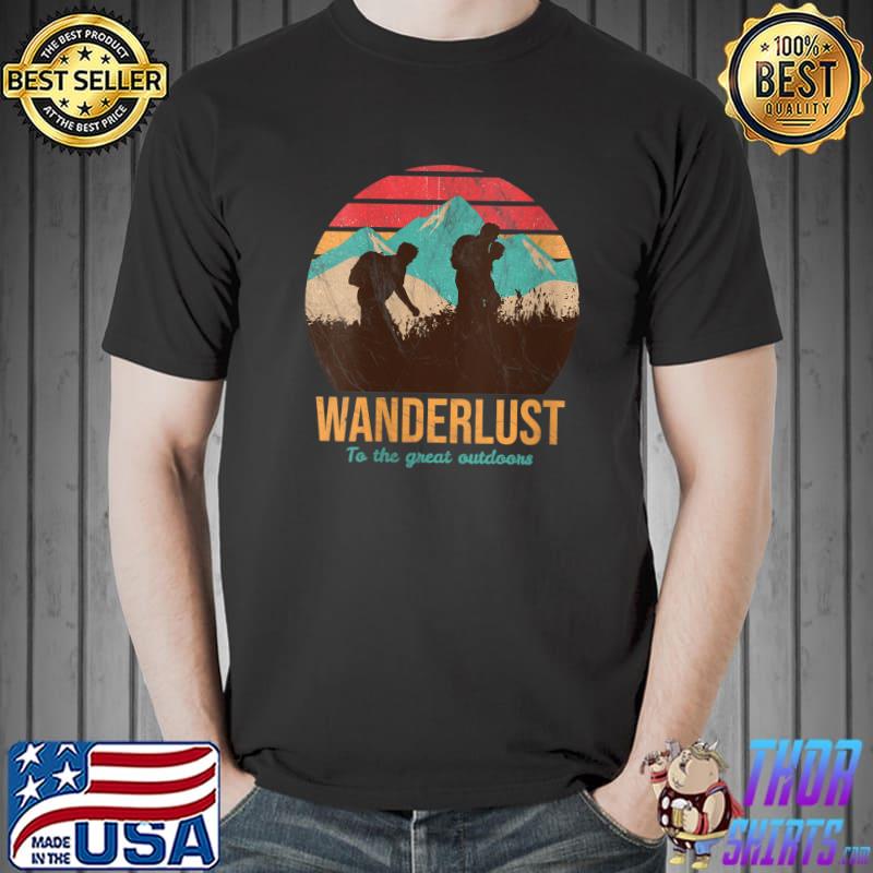 Wanderlust into the great outdoors with vintage sunset T- Unisex