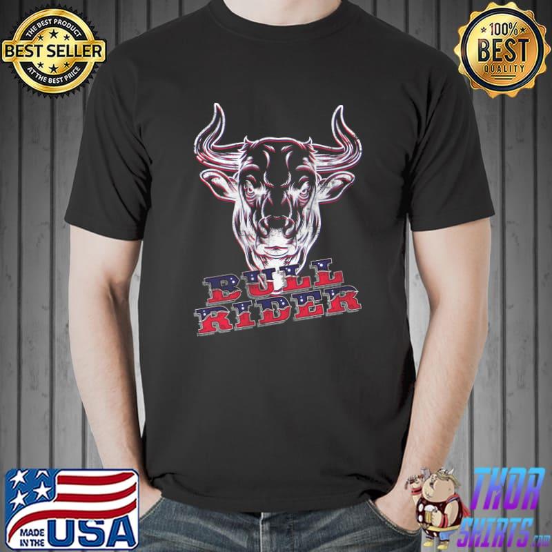 Western Bull Riding Chaps Patriotic American Flag Bull Rider T- Unisex