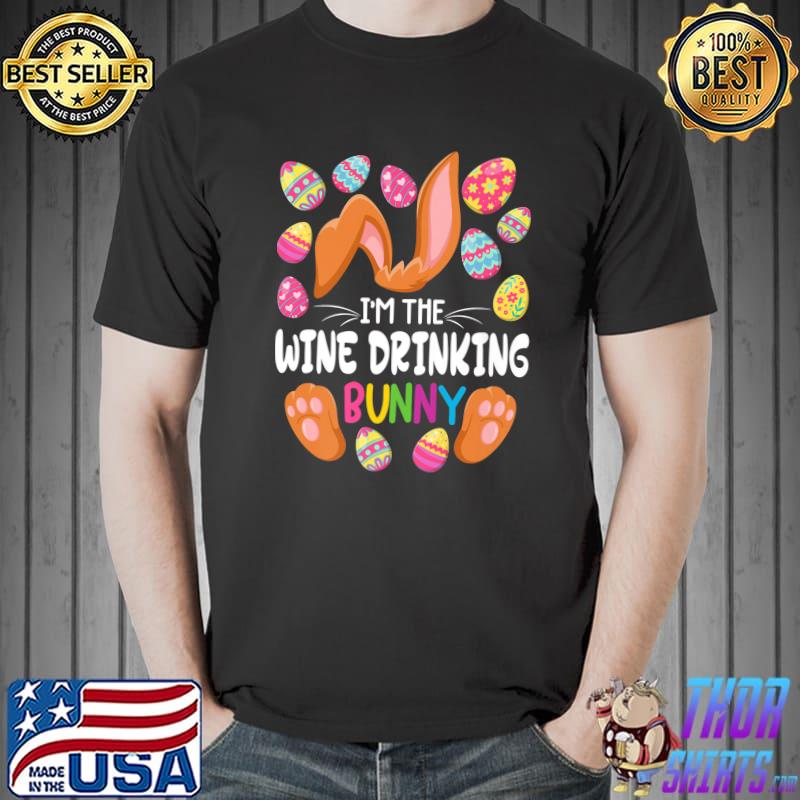Wine Drinking Bunny I Family Matching Easter Party Outfits Premium T-Shirt Unisex